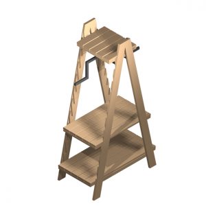 Clothes-ladder-1900mm-with-shelf-iso