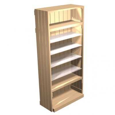 modular wooden shelving unit 1m