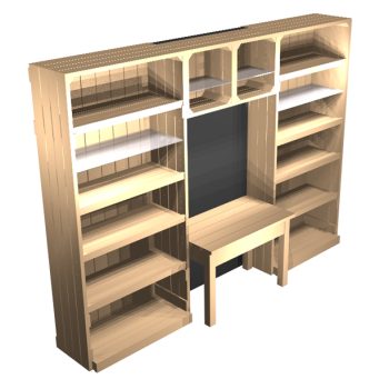 Shop-wall-shelving-with-table-central-feature