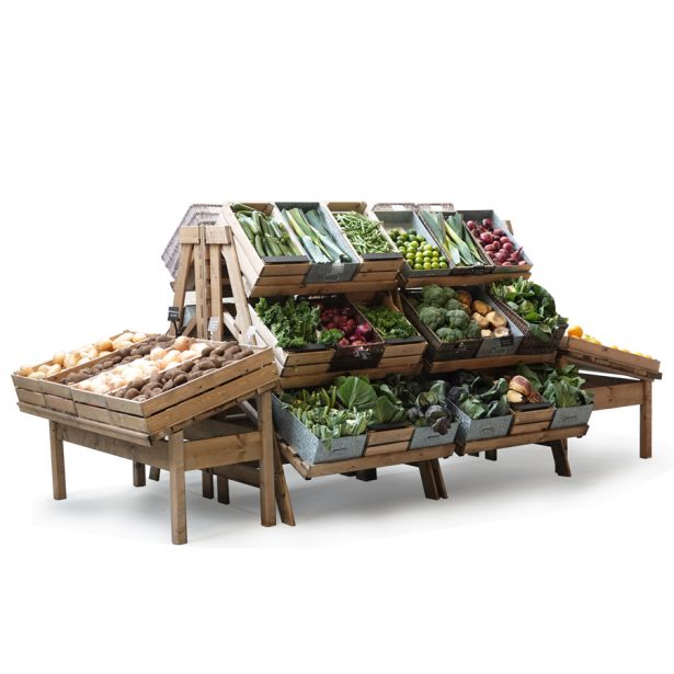 Fruit-and-veg-island-with-sloping-table-ends-and-chatto-stands
