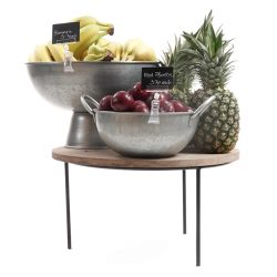 500mm-Merchandising-riser-250mm-high-with-galvanised-bowls-fruit-display