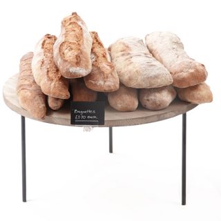 Low-500mm-merchandising-riser-with-chunky-top-bakery-display