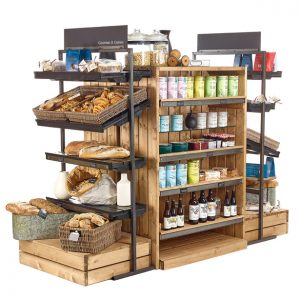 Wooden, Rustic, Natural, Fit out, Retail, Central Display, Gondolas, Supermarket, Food Hall, Farm Shop, Island