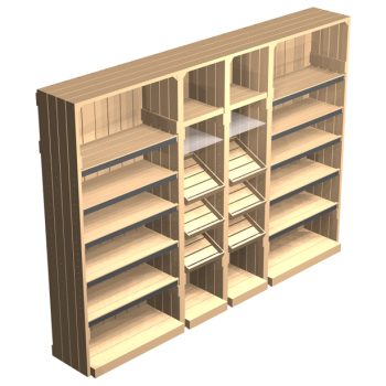 Retail shelving, wooden units, gift shops and grocery display