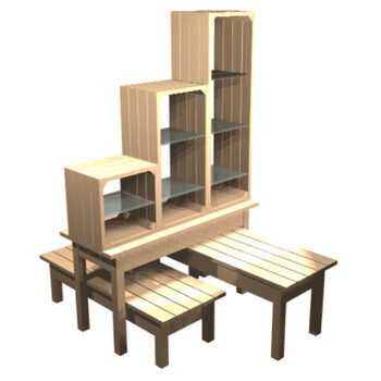 IN-store-Table-Island-with-wooden-shelving