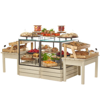 Cube-Island-with-chunky-table-ends-Fine-Foods-display